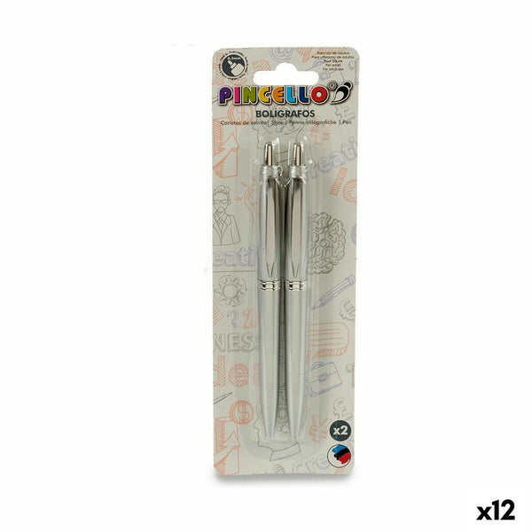 Pennset 0,5 mm Silvrig (12 antal)-Kontor och Kontorsmaterial, Kulspetspennor, pennor och skrivverktyg-Pincello-peaceofhome.se