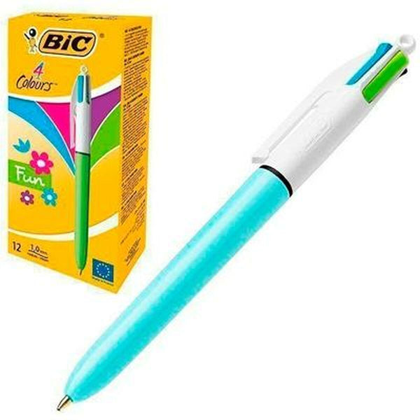 Pennset Bic 4 Colours Vit Purpur-Kontor och Kontorsmaterial, Kulspetspennor, pennor och skrivverktyg-Bic-peaceofhome.se