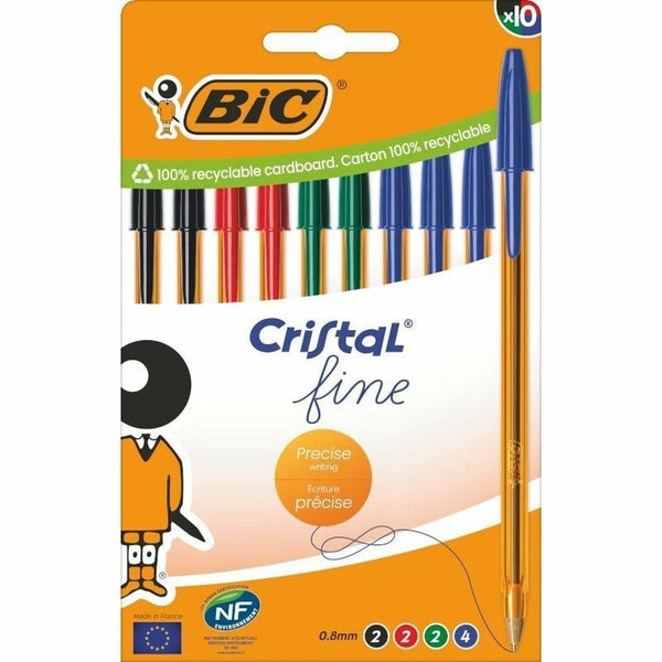 Pennset Bic Bic Cristal Fine 516356 Grön Multicolour-Kontor och Kontorsmaterial, Kulspetspennor, pennor och skrivverktyg-Bic-peaceofhome.se