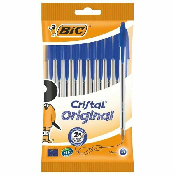 Pennset Bic Blå (10 antal)-Kontor och Kontorsmaterial, Kulspetspennor, pennor och skrivverktyg-Bic-peaceofhome.se