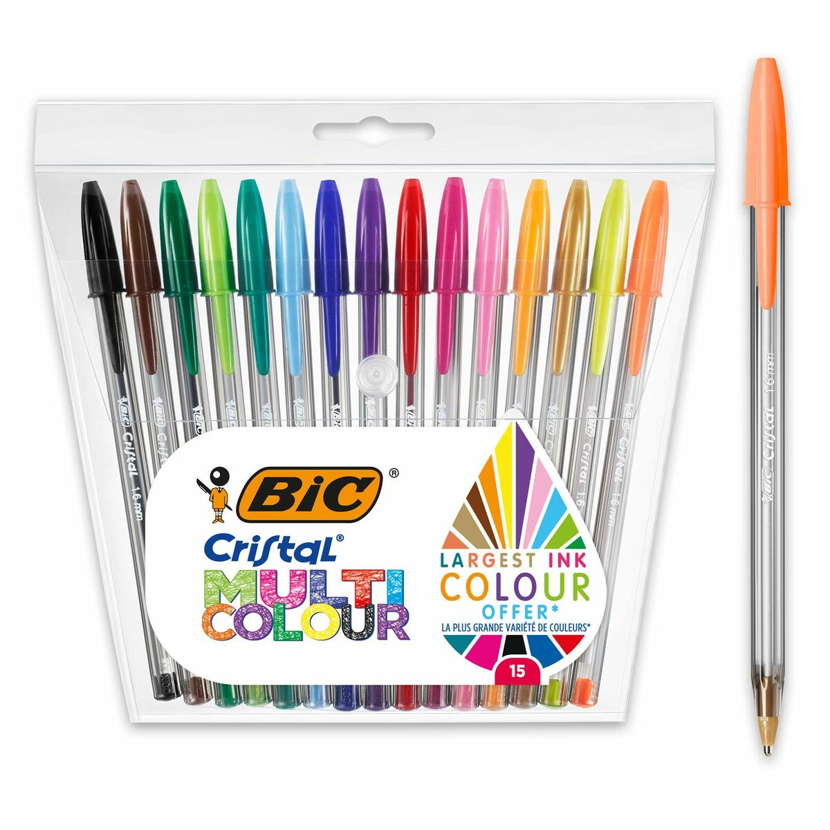 Pennset Bic Cristal Multicolor 15 Delar Multicolour 0,42 mm (15 Delar)-Kontor och Kontorsmaterial, Kulspetspennor, pennor och skrivverktyg-Bic-peaceofhome.se