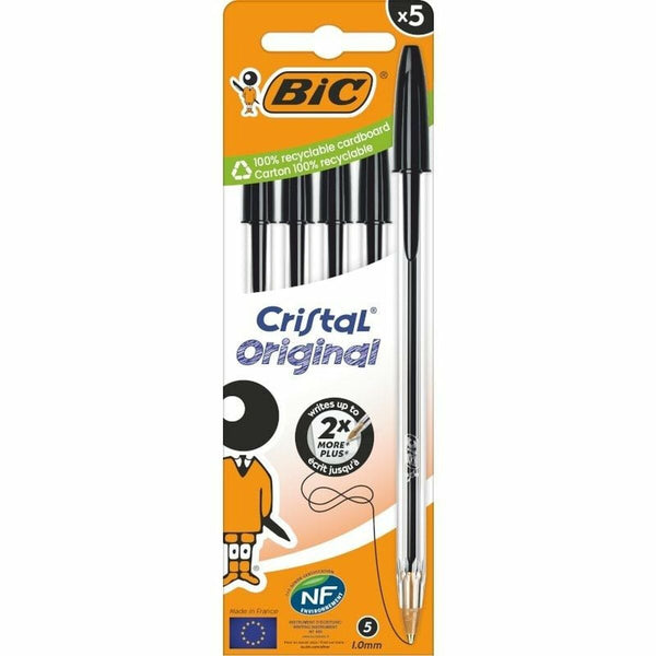 Pennset Bic Cristal Original 516345 Svart-Kontor och Kontorsmaterial, Kulspetspennor, pennor och skrivverktyg-Bic-peaceofhome.se