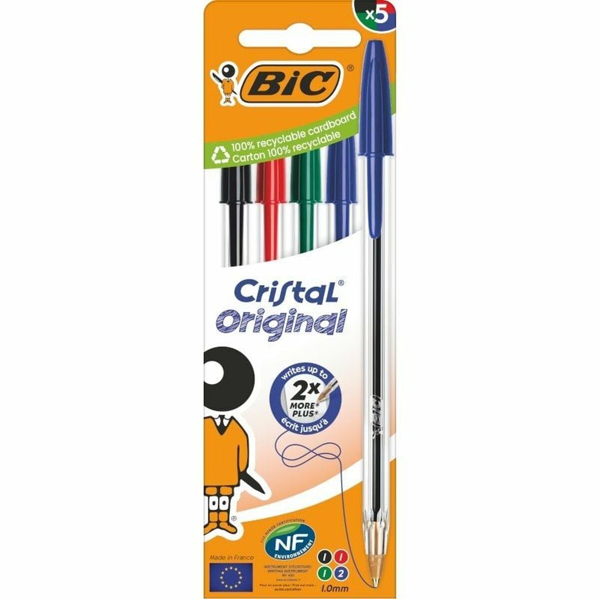 Pennset Bic Cristal Original 516346 Multicolour (5 antal)-Kontor och Kontorsmaterial, Kulspetspennor, pennor och skrivverktyg-Bic-peaceofhome.se
