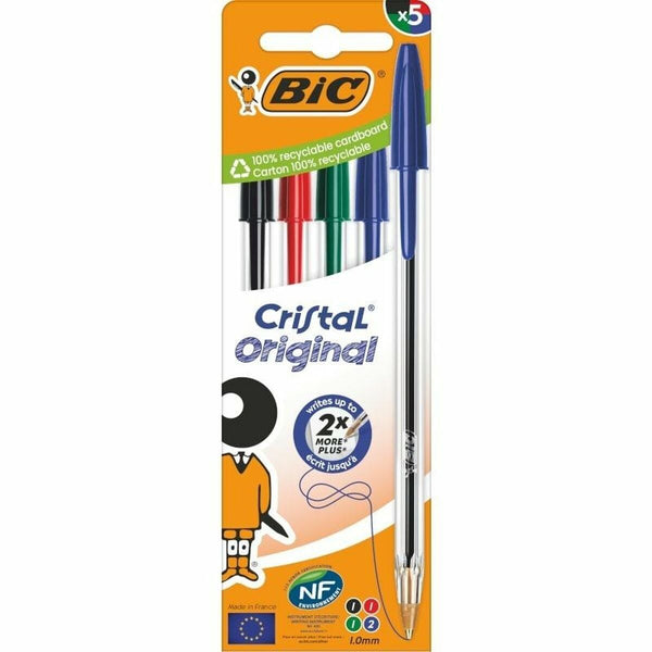 Pennset Bic Cristal Original 516346 Multicolour (5 antal)-Kontor och Kontorsmaterial, Kulspetspennor, pennor och skrivverktyg-Bic-peaceofhome.se