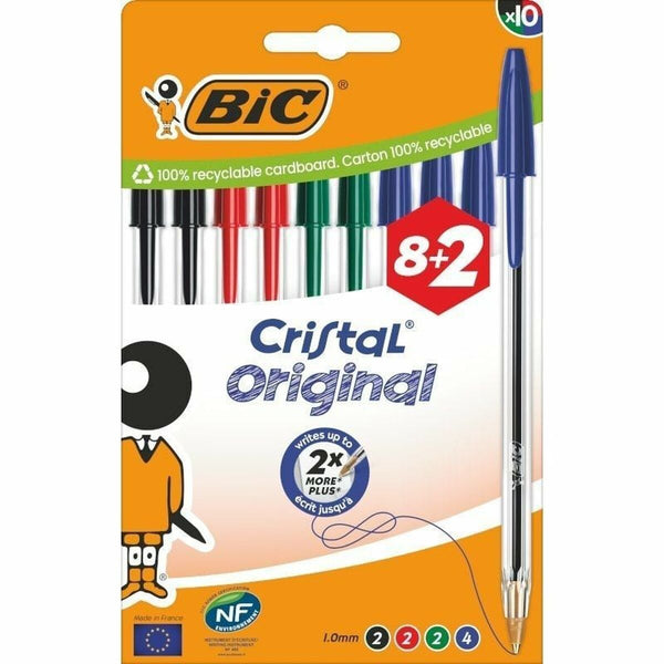 Pennset Bic Cristal Original 516355-Kontor och Kontorsmaterial, Kulspetspennor, pennor och skrivverktyg-Bic-peaceofhome.se