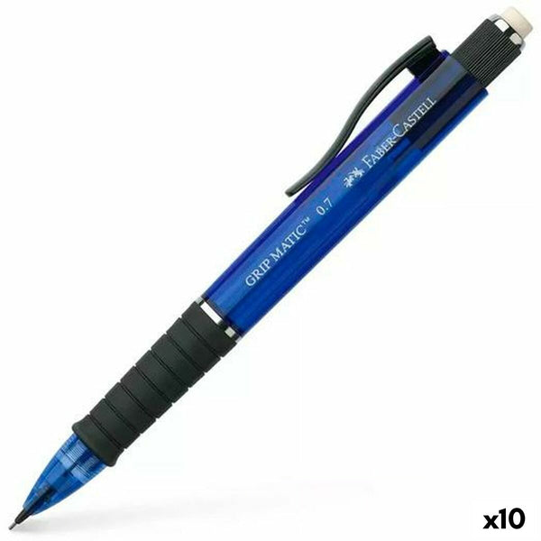 Pennset Faber-Castell Grip Matic Blå 0,7 mm (10 antal)-Kontor och Kontorsmaterial, Kulspetspennor, pennor och skrivverktyg-Faber-Castell-peaceofhome.se