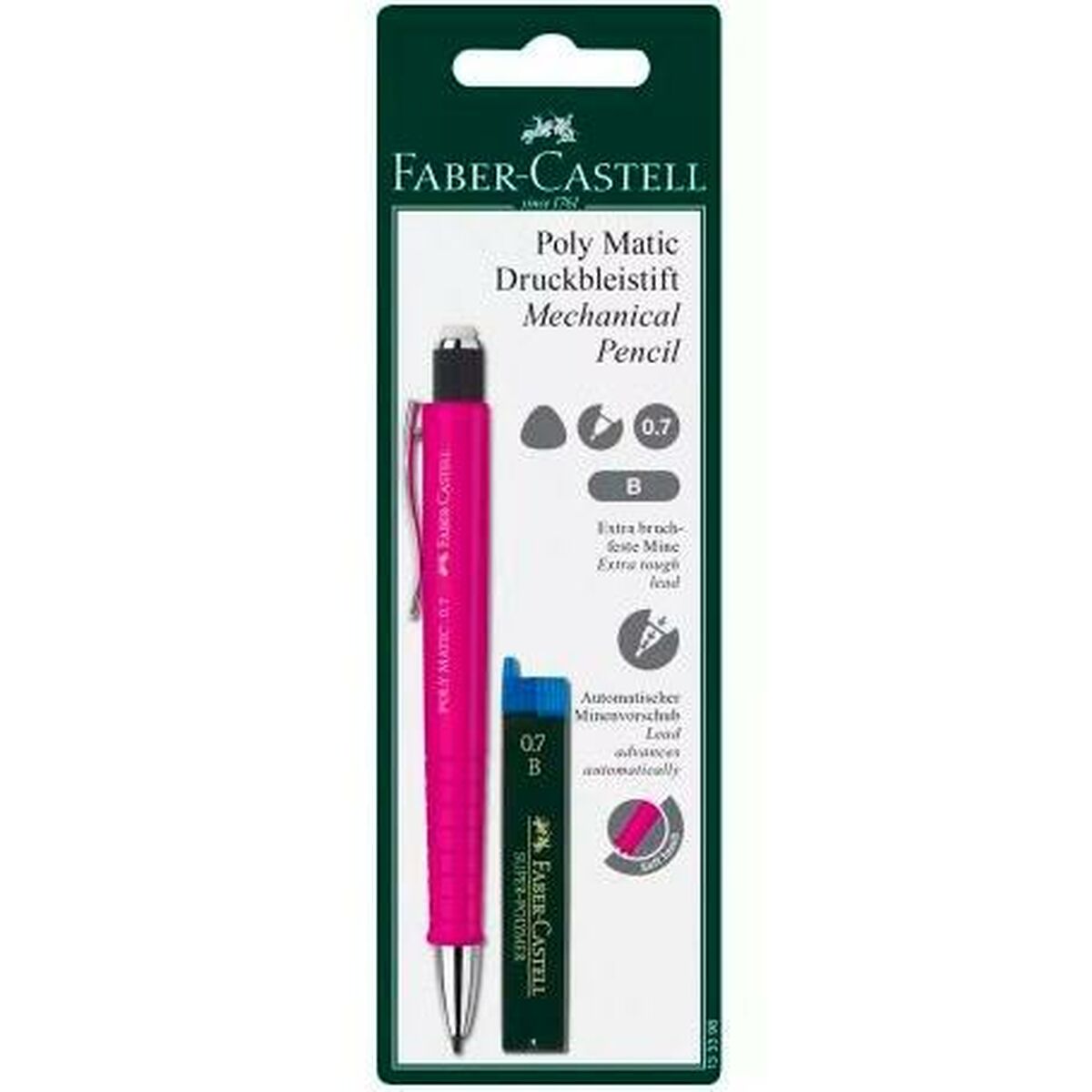 Pennset Faber-Castell Grip Matic Rosa 0,7 mm (5 antal)-Kontor och Kontorsmaterial, Kulspetspennor, pennor och skrivverktyg-Faber-Castell-peaceofhome.se