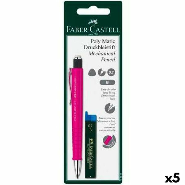 Pennset Faber-Castell Grip Matic Rosa 0,7 mm (5 antal)-Kontor och Kontorsmaterial, Kulspetspennor, pennor och skrivverktyg-Faber-Castell-peaceofhome.se