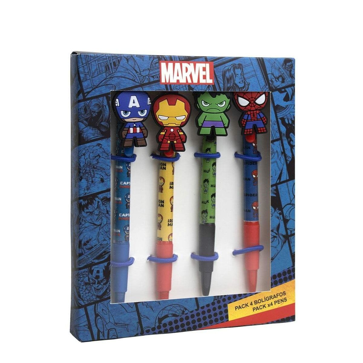 Pennset Marvel 4 Delar-Kontor och Kontorsmaterial, Kulspetspennor, pennor och skrivverktyg-Marvel-peaceofhome.se