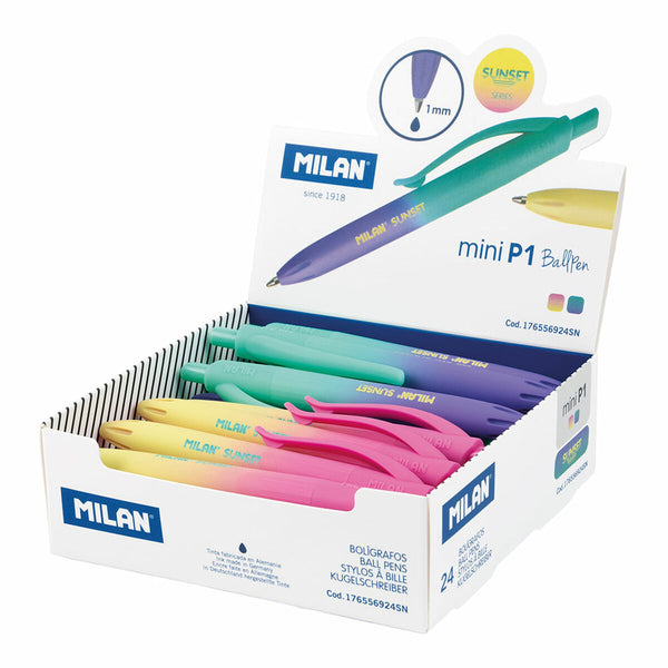 Pennset Milan Multicolour 1 mm (24 Delar) (24 antal)-Kontor och Kontorsmaterial, Kulspetspennor, pennor och skrivverktyg-Milan-peaceofhome.se