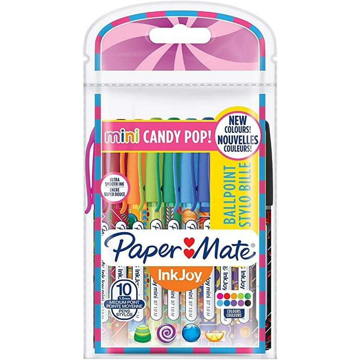 Pennset Paper Mate Mini Candy Pop Multicolour 1 mm (2 antal)-Kontor och Kontorsmaterial, Kulspetspennor, pennor och skrivverktyg-Paper Mate-peaceofhome.se