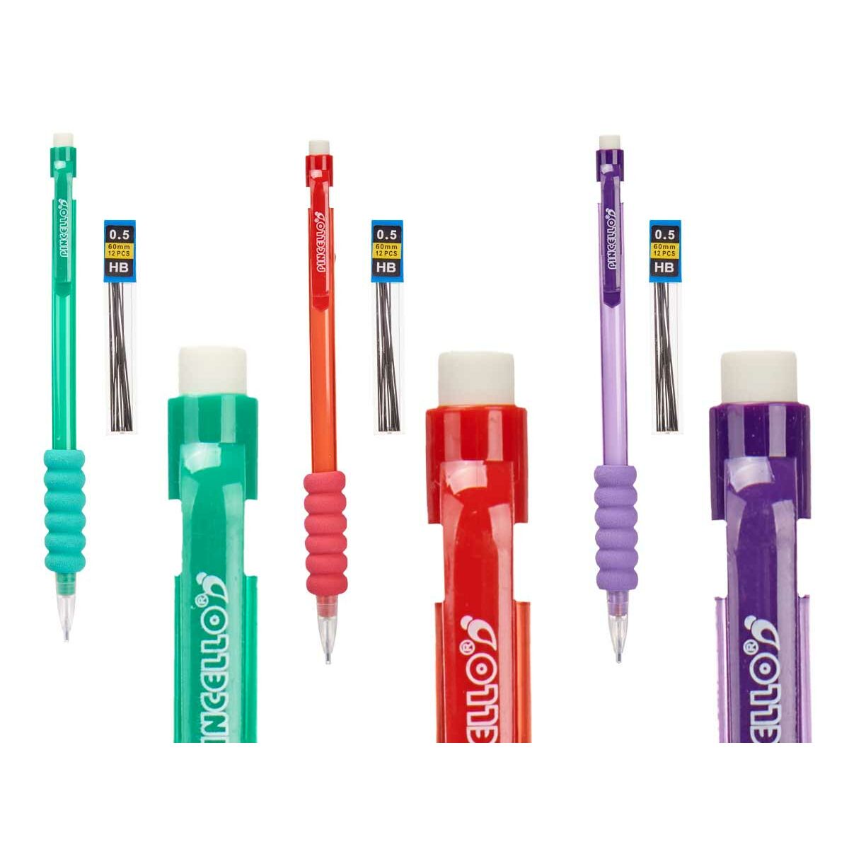 Pennset Pincello 475 475 Blå Röd Grön Stift 0,5 mm (12 antal)-Kontor och Kontorsmaterial, Kulspetspennor, pennor och skrivverktyg-Pincello-peaceofhome.se