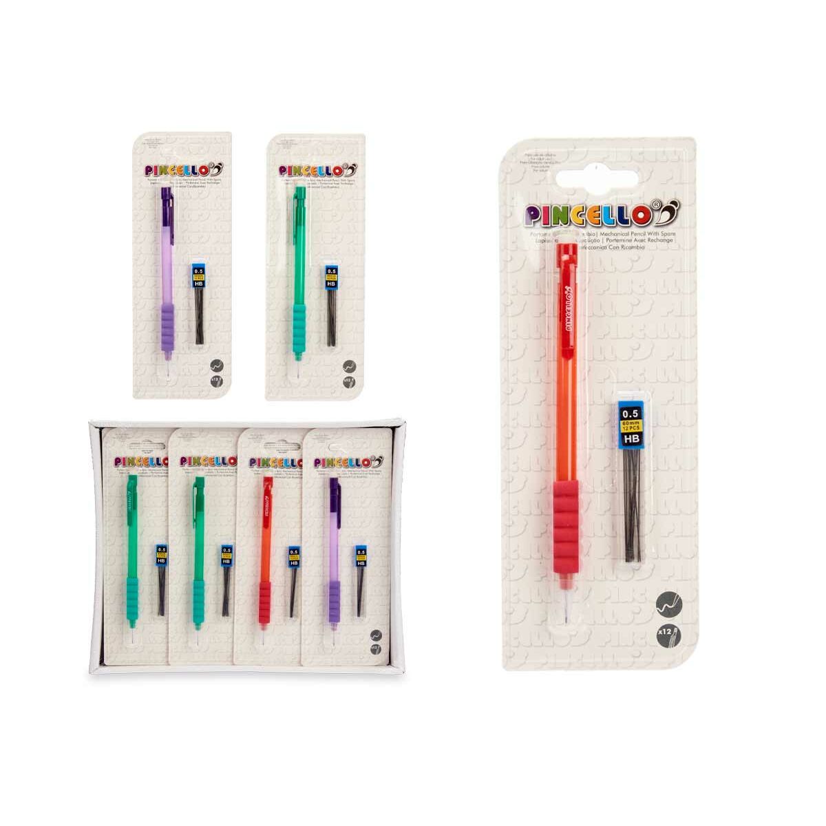 Pennset Pincello 475 475 Blå Röd Grön Stift 0,5 mm (12 antal)-Kontor och Kontorsmaterial, Kulspetspennor, pennor och skrivverktyg-Pincello-peaceofhome.se