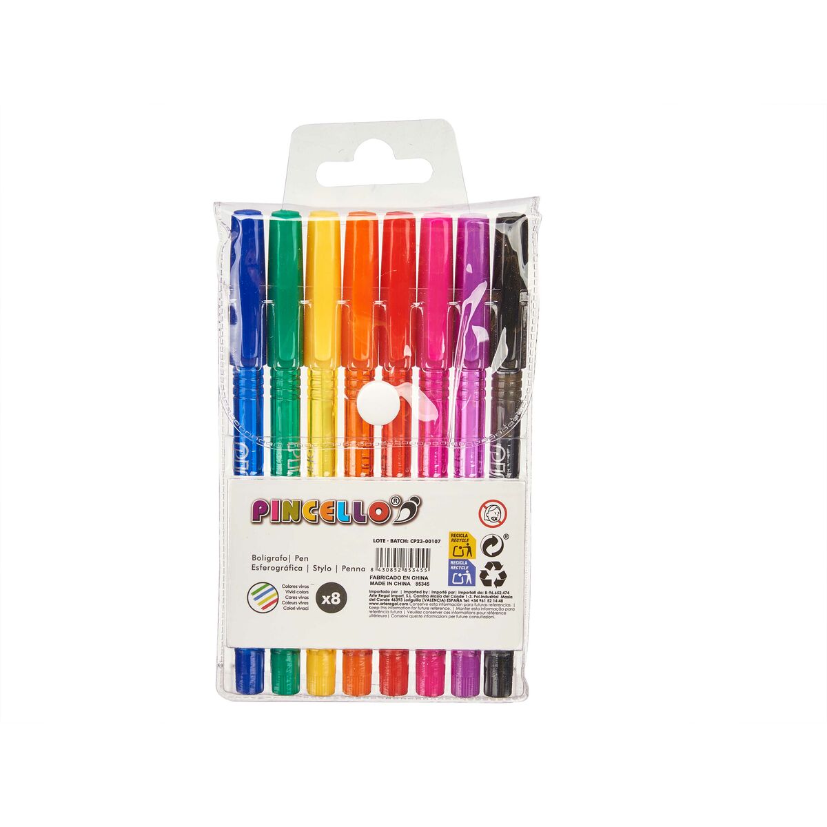 Pennset Pincello 479 479 Gul Blå Svart Röd Grön Multicolour Orange Rosa Violett (12 antal)-Kontor och Kontorsmaterial, Kulspetspennor, pennor och skrivverktyg-Pincello-peaceofhome.se