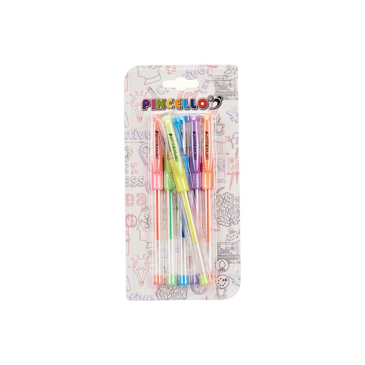 Pennset Pincello 493 493 Gul Blå Grön Multicolour Orange Rosa Violett (12 antal)-Kontor och Kontorsmaterial, Kulspetspennor, pennor och skrivverktyg-Pincello-peaceofhome.se
