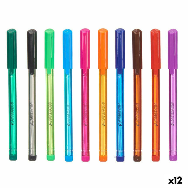 Pennset Pincello 494 494 Blå Svart Röd Grön Purpur Multicolour Orange Violett Ljusblå Mörkgrön (12 antal)-Kontor och Kontorsmaterial, Kulspetspennor, pennor och skrivverktyg-Pincello-peaceofhome.se