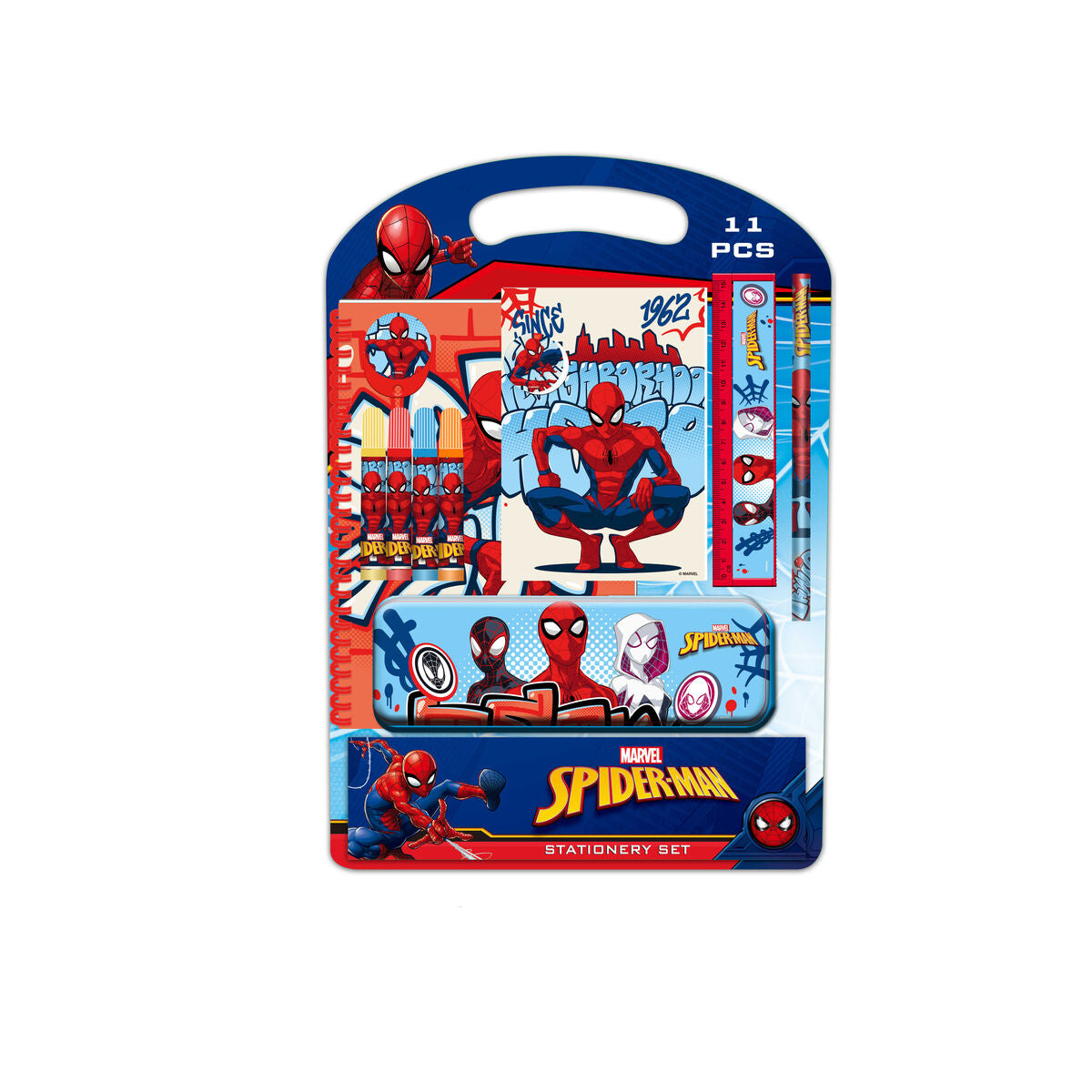 Pennset Spider-Man Attack Svart-Kontor och Kontorsmaterial, Kulspetspennor, pennor och skrivverktyg-Spider-Man-peaceofhome.se