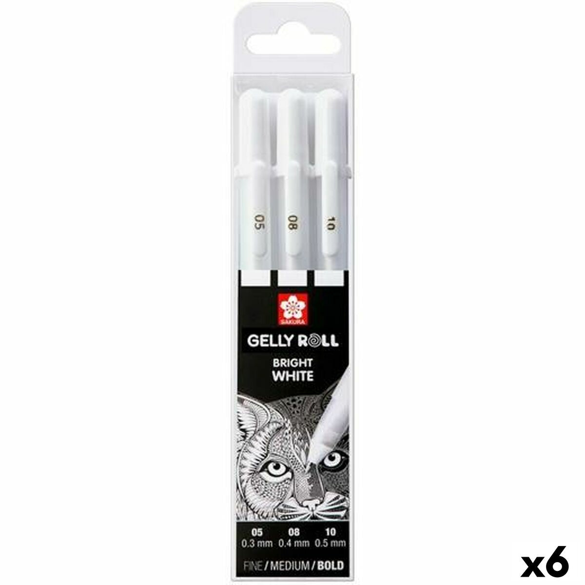 Pennset Talens GELLY Vit (6 antal)-Kontor och Kontorsmaterial, Kulspetspennor, pennor och skrivverktyg-Talens-peaceofhome.se