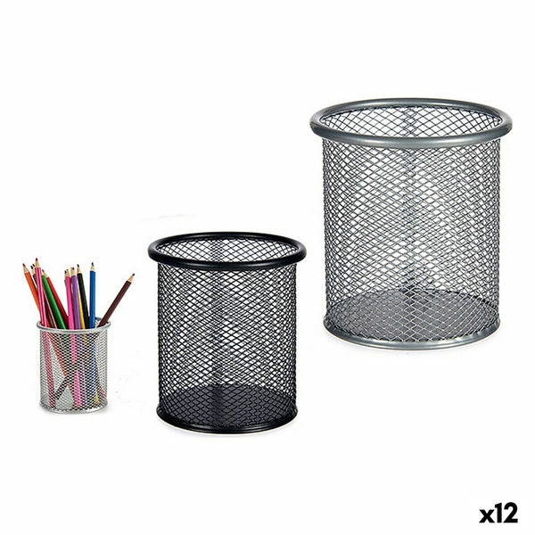 Pennskrin Pincello 1711195 1711195 Svart Silver Metall 9 x 9,7 x 9 cm (12 antal)-Kontor och Kontorsmaterial, Kontorsmaterial-Pincello-peaceofhome.se