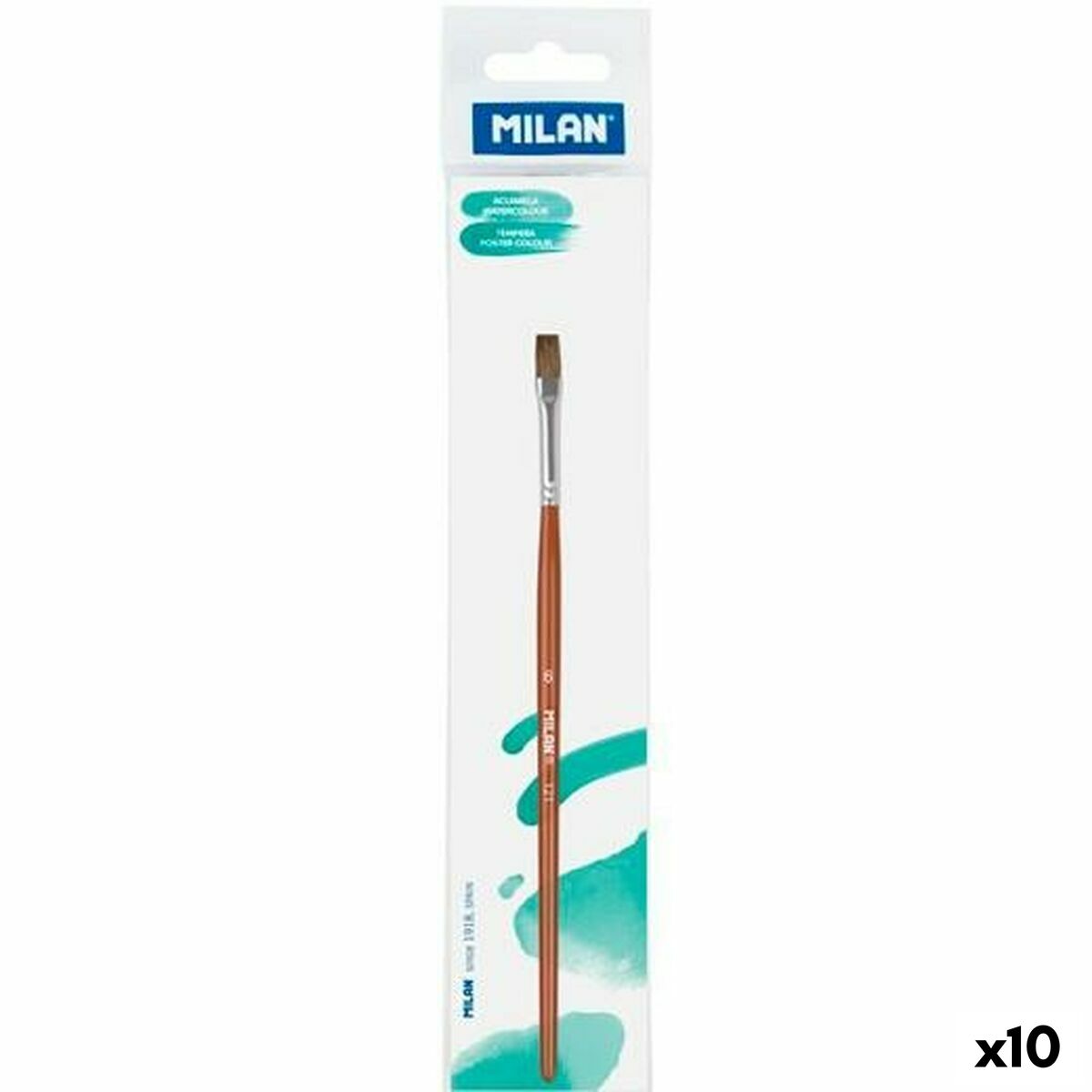 Pensel Milan SERIE 121 Nº 6 18,2 cm Ø 6,8 mm (10 antal)-Kontor och Kontorsmaterial, konst och hantverk-Milan-peaceofhome.se