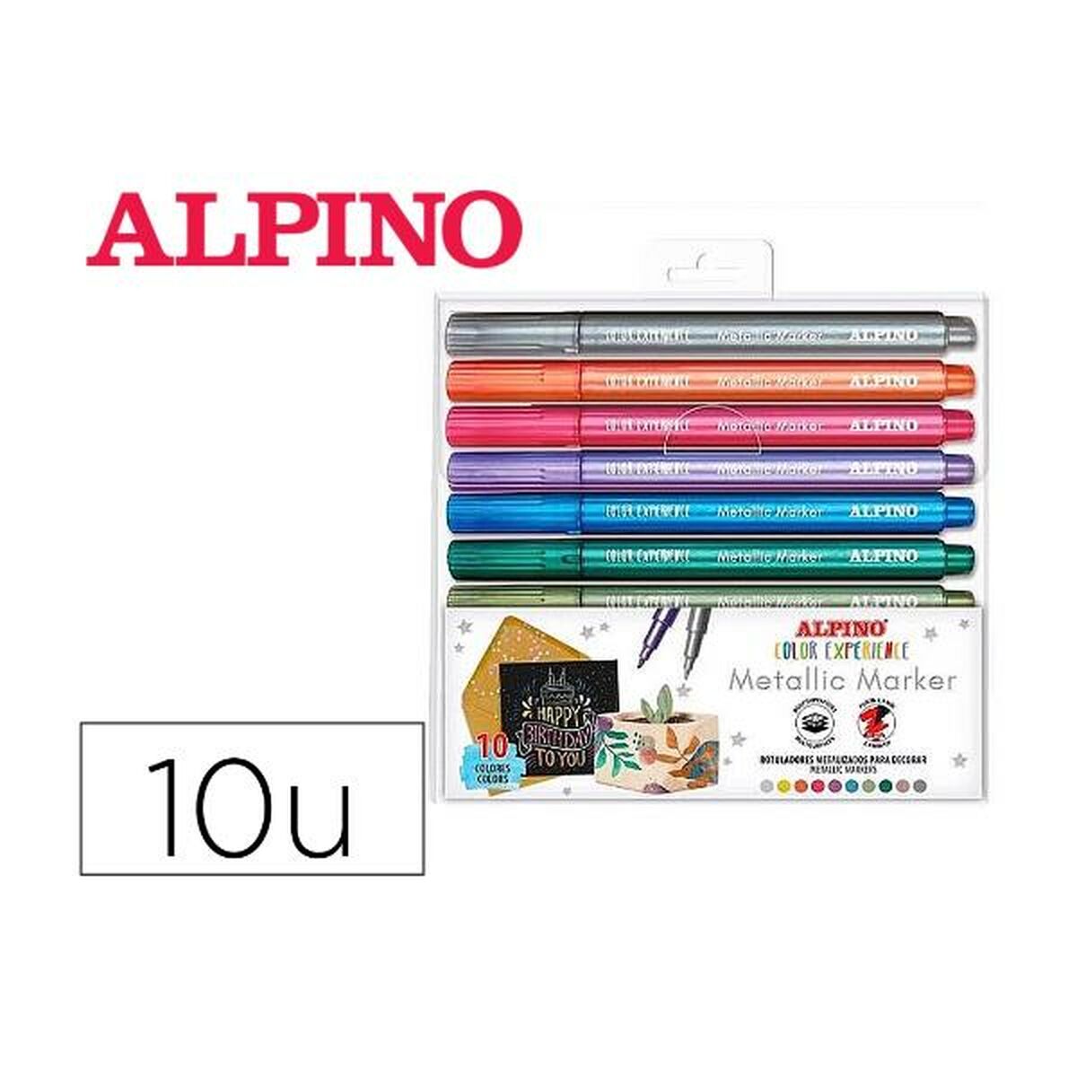 Permanent markörpenna Alpino AR001086 1 mm-Kontor och Kontorsmaterial, Kulspetspennor, pennor och skrivverktyg-Alpino-peaceofhome.se