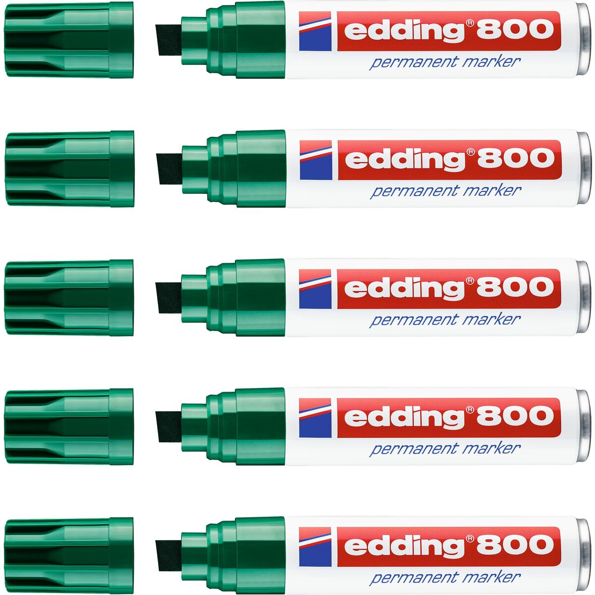 Permanent markörpenna Edding 800 Grön (5 antal)-Kontor och Kontorsmaterial, Kulspetspennor, pennor och skrivverktyg-Edding-peaceofhome.se