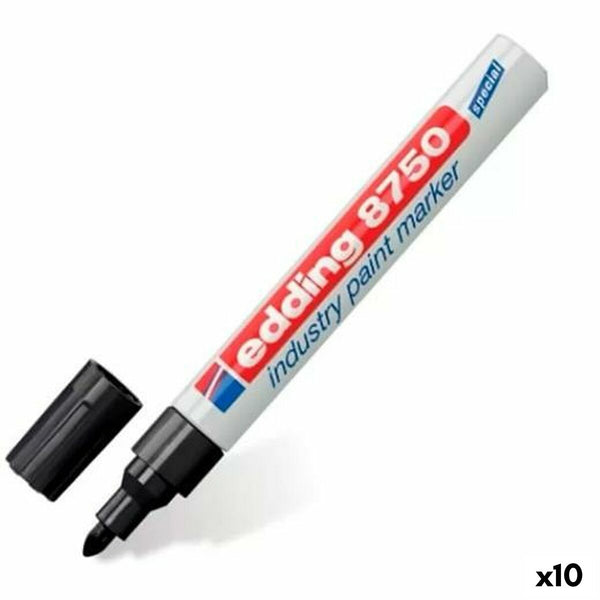 Permanent markörpenna Edding 8750 Svart (10 antal)-Kontor och Kontorsmaterial, Kulspetspennor, pennor och skrivverktyg-Edding-peaceofhome.se