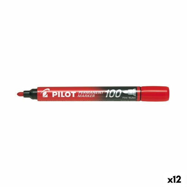 Permanent markörpenna Pilot SCA-100 Röd (12 antal)-Kontor och Kontorsmaterial, Kulspetspennor, pennor och skrivverktyg-Pilot-peaceofhome.se