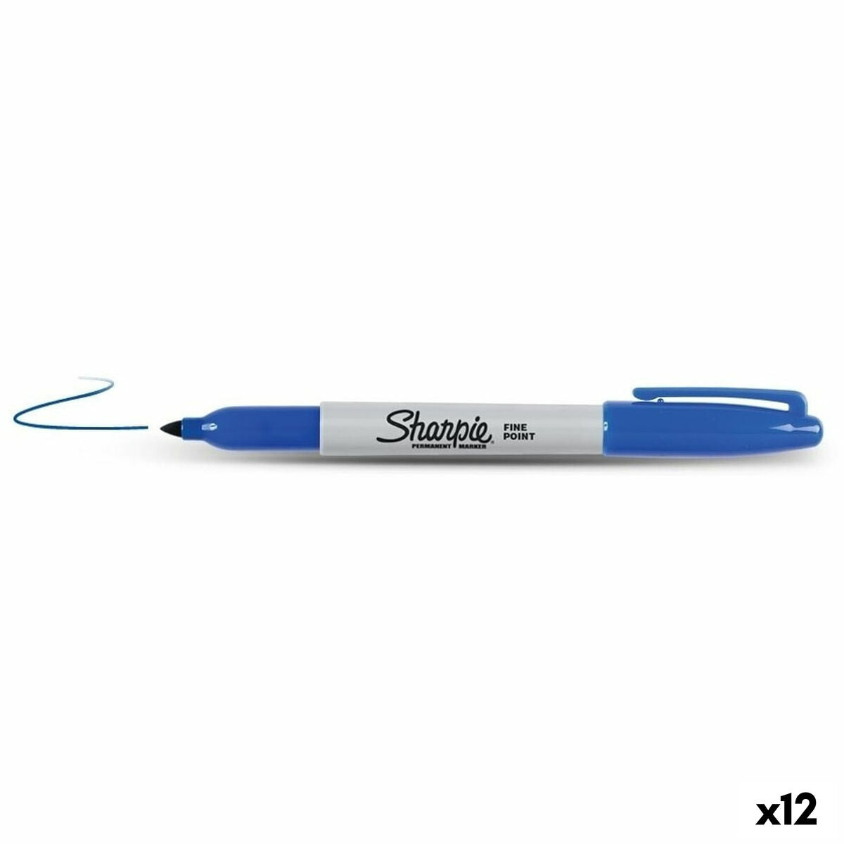 Permanent markörpenna Sharpie Fine Point Blå (12 antal)-Kontor och Kontorsmaterial, Kulspetspennor, pennor och skrivverktyg-Sharpie-peaceofhome.se