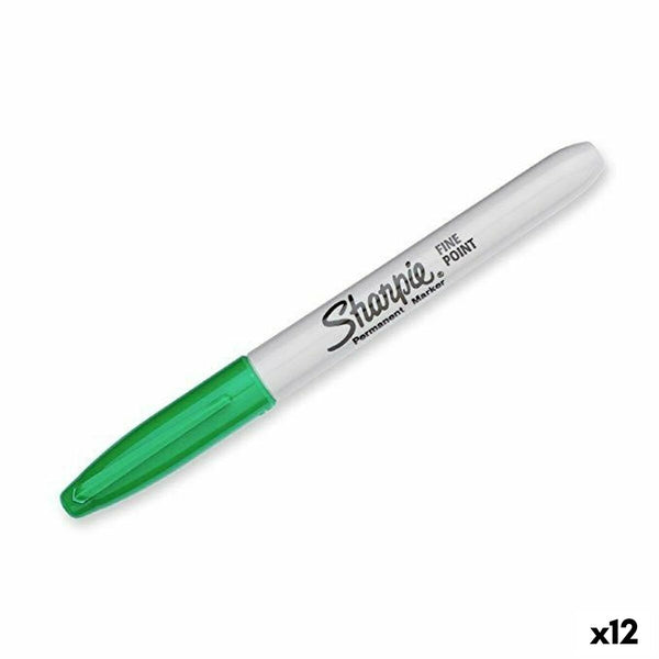 Permanent markörpenna Sharpie Fine Point Grön (12 antal)-Kontor och Kontorsmaterial, Kulspetspennor, pennor och skrivverktyg-Sharpie-peaceofhome.se