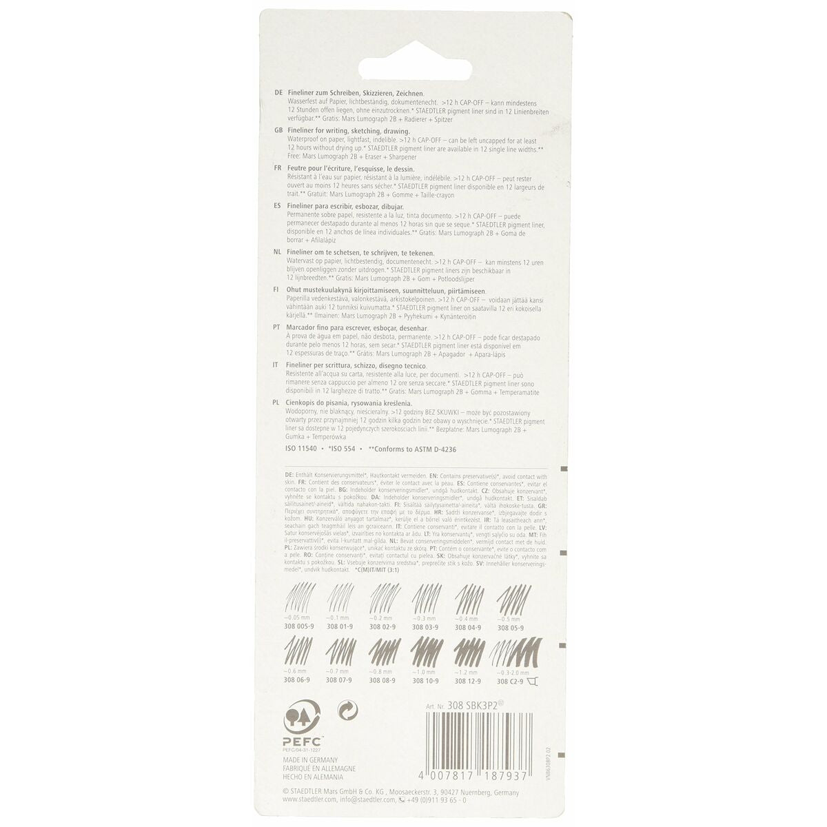 Permanent markörpenna Staedtler 308 SBK3P2 Svart (3 Delar)-Kontor och Kontorsmaterial, Kulspetspennor, pennor och skrivverktyg-Staedtler-peaceofhome.se