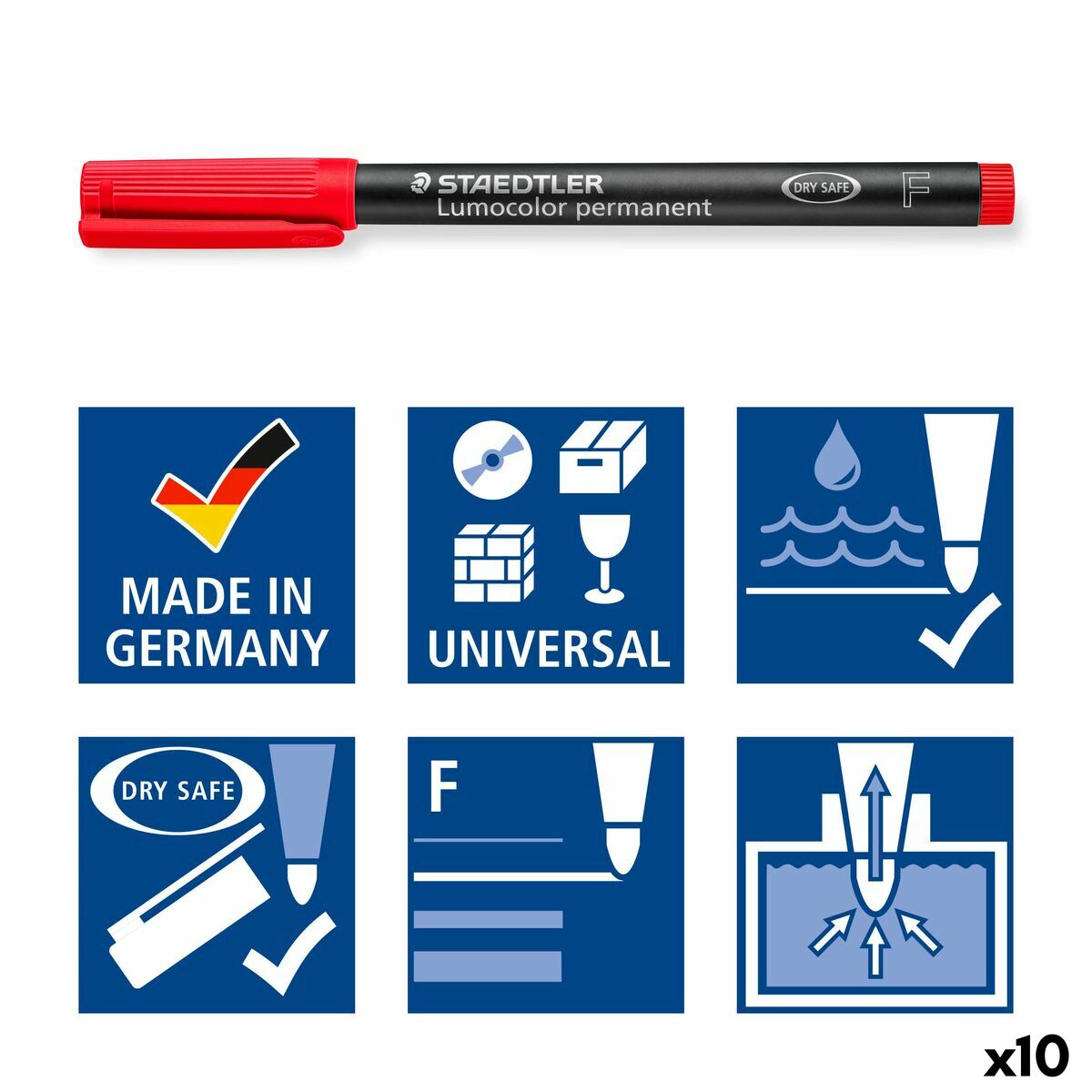 Permanent markörpenna Staedtler 318-4 Orange 0,6 mm 10 Delar (10 antal)-Kontor och Kontorsmaterial, Kulspetspennor, pennor och skrivverktyg-Staedtler-peaceofhome.se