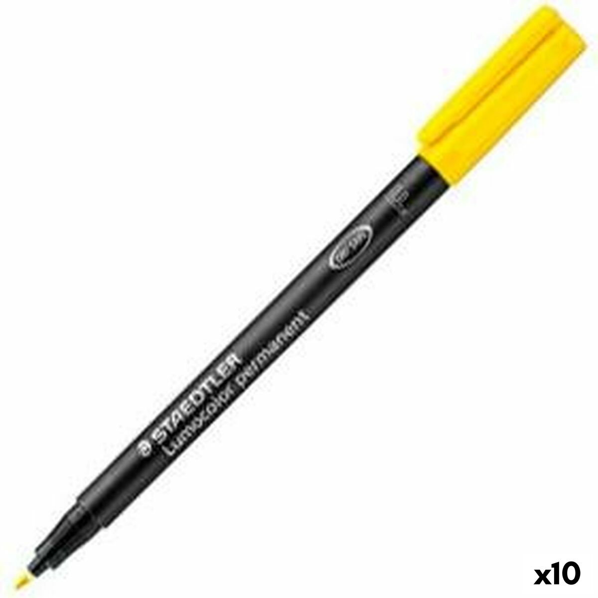 Permanent markörpenna Staedtler 318 F Gul 0,6 mm (10 antal)-Kontor och Kontorsmaterial, Kulspetspennor, pennor och skrivverktyg-Staedtler-peaceofhome.se