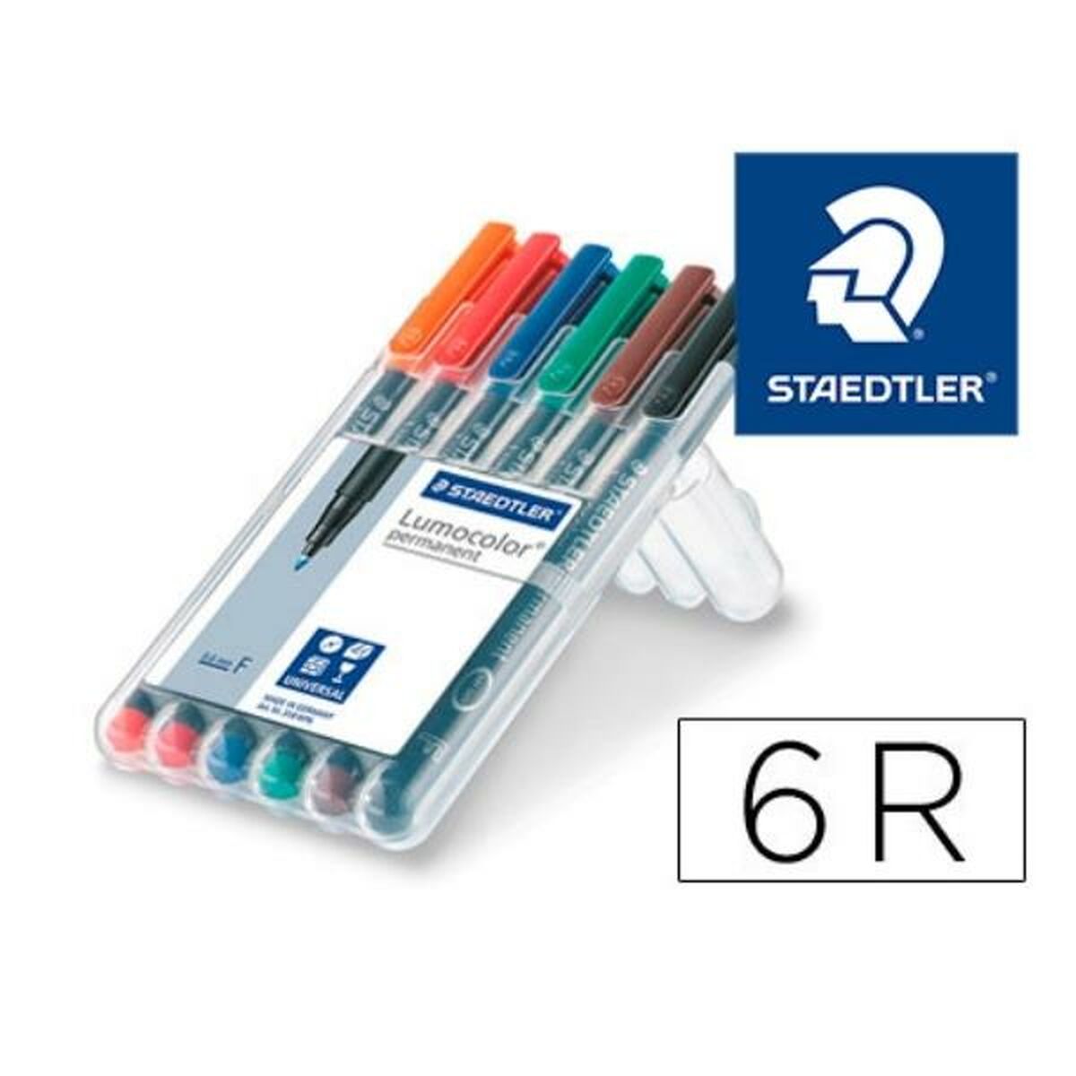 Permanent markörpenna Staedtler 318 WP6 1 mm Svart Multicolour-Kontor och Kontorsmaterial, Kulspetspennor, pennor och skrivverktyg-Staedtler-peaceofhome.se