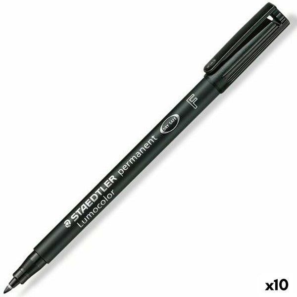 Permanent markörpenna Staedtler Lumocolor 318-9 Svart (10 antal)-Kontor och Kontorsmaterial, Kulspetspennor, pennor och skrivverktyg-Staedtler-peaceofhome.se