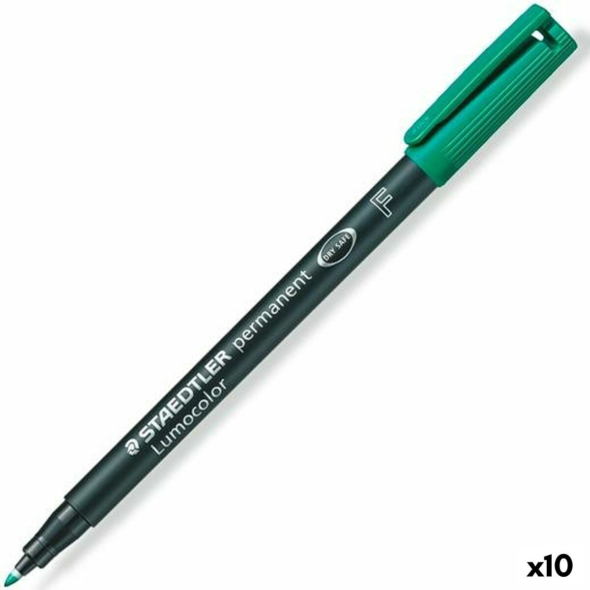 Permanent markörpenna Staedtler Lumocolor 318 F Grön (10 antal)-Kontor och Kontorsmaterial, Kulspetspennor, pennor och skrivverktyg-Staedtler-peaceofhome.se