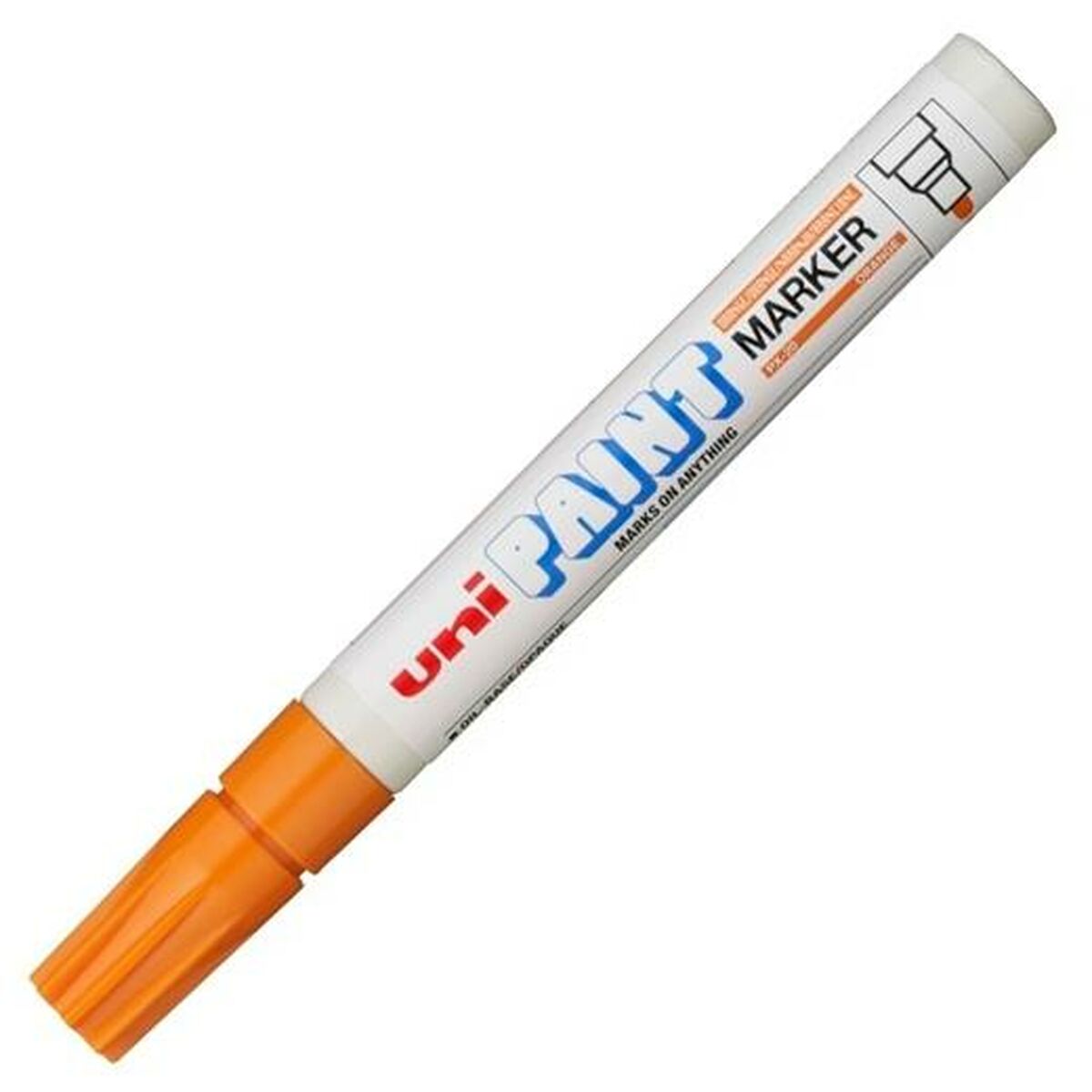 Permanent markörpenna Uni-Ball PX-20 Orange (12 antal)-Kontor och Kontorsmaterial, Kulspetspennor, pennor och skrivverktyg-Uni-Ball-peaceofhome.se