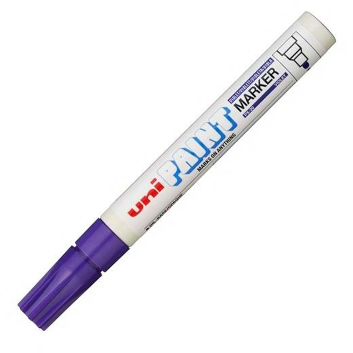 Permanent markörpenna Uni-Ball PX-20 Violett (12 antal)-Kontor och Kontorsmaterial, Kulspetspennor, pennor och skrivverktyg-Uni-Ball-peaceofhome.se