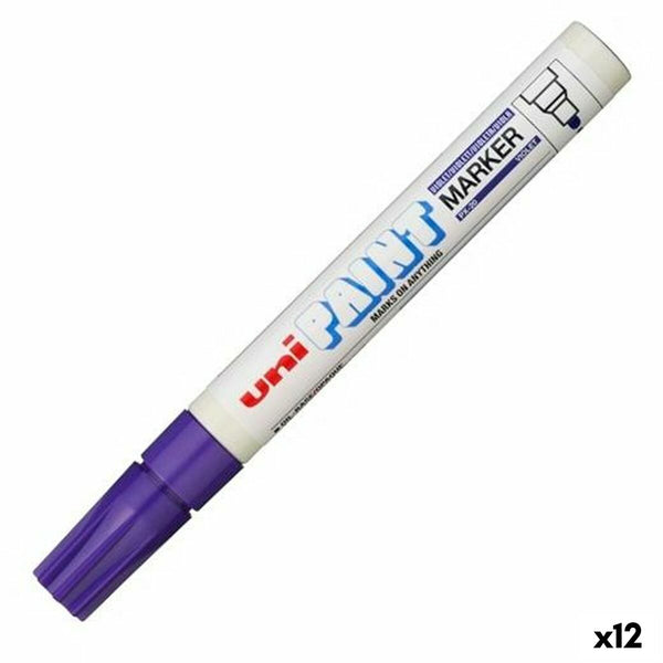 Permanent markörpenna Uni-Ball PX-20 Violett (12 antal)-Kontor och Kontorsmaterial, Kulspetspennor, pennor och skrivverktyg-Uni-Ball-peaceofhome.se
