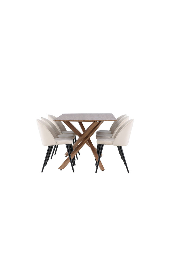 Piazza Matbord med Velvet Matstol-GR Dining Set-Venture Home-peaceofhome.se