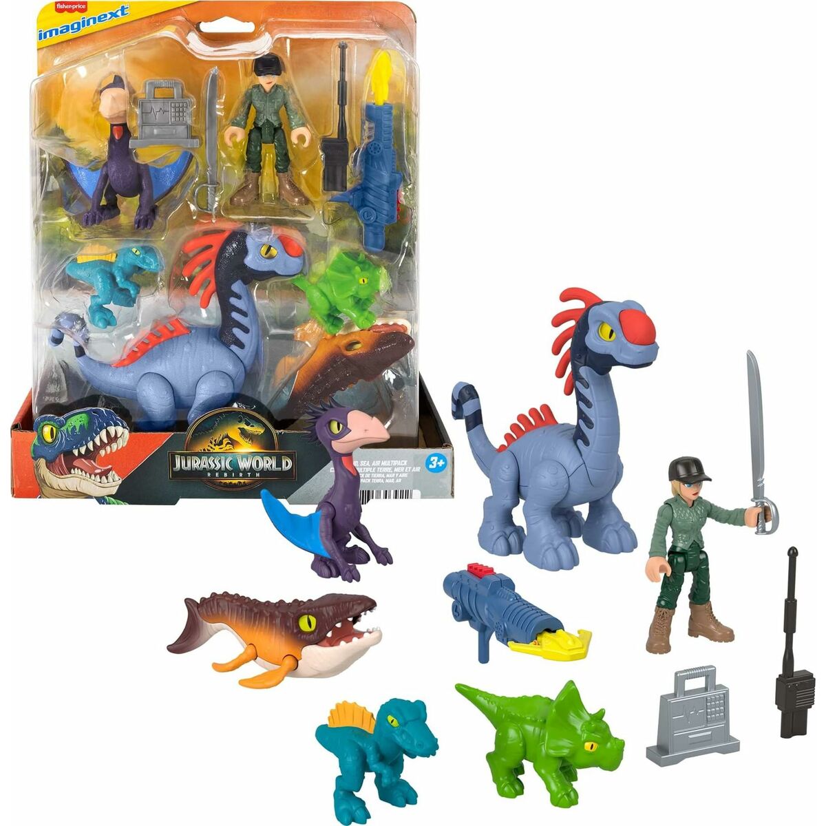 Playset Imaginext Jurassic World Multicolour 10 Delar-Leksaker och spel, Dockor och actionfigurer-Imaginext-peaceofhome.se