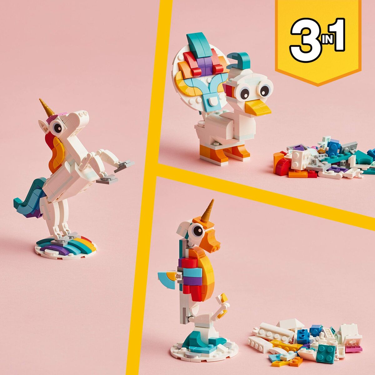 Playset Lego Creator Magic Unicorn 31140 3 i 1 145 Delar-Leksaker och spel, Dockor och actionfigurer-Lego-peaceofhome.se