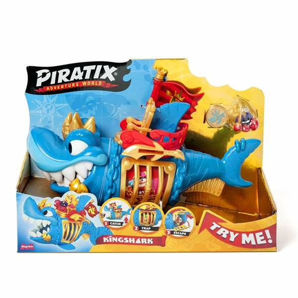 Playset Magicbox Piratix 21,3 x 29,7 x 1,6 cm Haj-Leksaker och spel, Dockor och actionfigurer-Magicbox Toys-peaceofhome.se