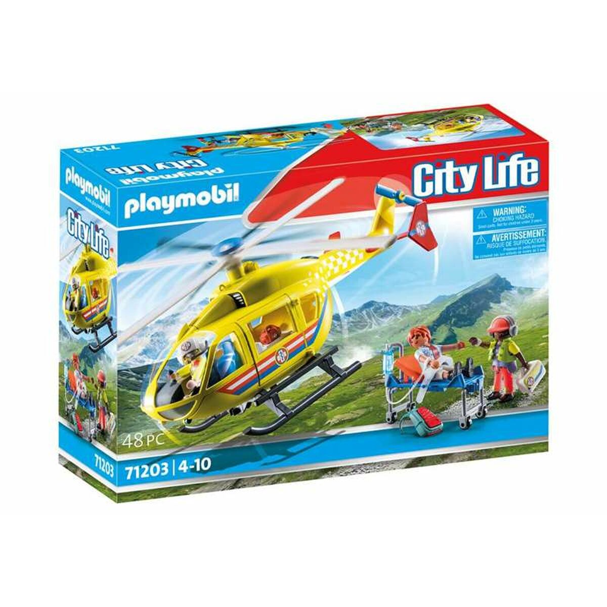 Playset Playmobil 71203 City Life Rescue Helicopter 48 Delar-Leksaker och spel, Dockor och actionfigurer-Playmobil-peaceofhome.se