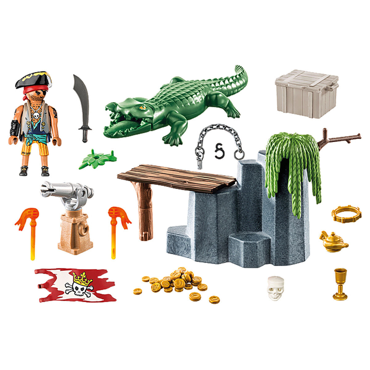Playset Playmobil 71473 Krokodil Pirat 59 Delar-Leksaker och spel, Dockor och actionfigurer-Playmobil-peaceofhome.se