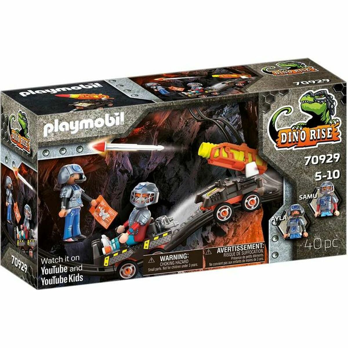 Playset Playmobil Dino Rise Dino Mine Rocket Trolley 70929-Leksaker och spel, Dockor och actionfigurer-Playmobil-peaceofhome.se