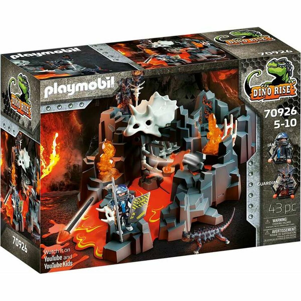 Playset Playmobil Dino Rise Lava Fountain Guardian 70926-Leksaker och spel, Dockor och actionfigurer-Playmobil-peaceofhome.se
