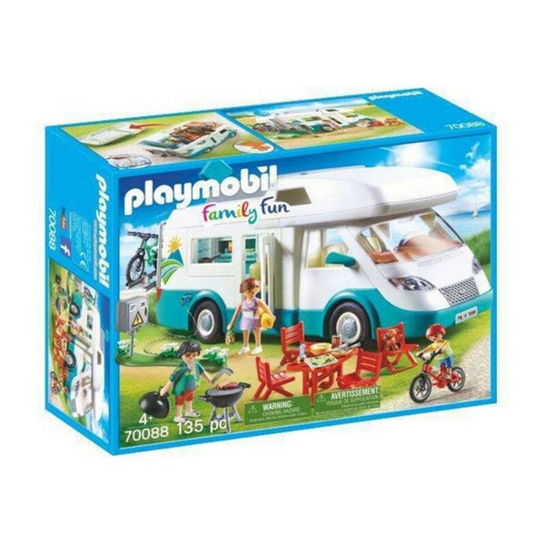 Playset Playmobil Family Fun Summer Caravan Playmobil 70088 (135 pcs)-Leksaker och spel, Dockor och actionfigurer-Playmobil-peaceofhome.se