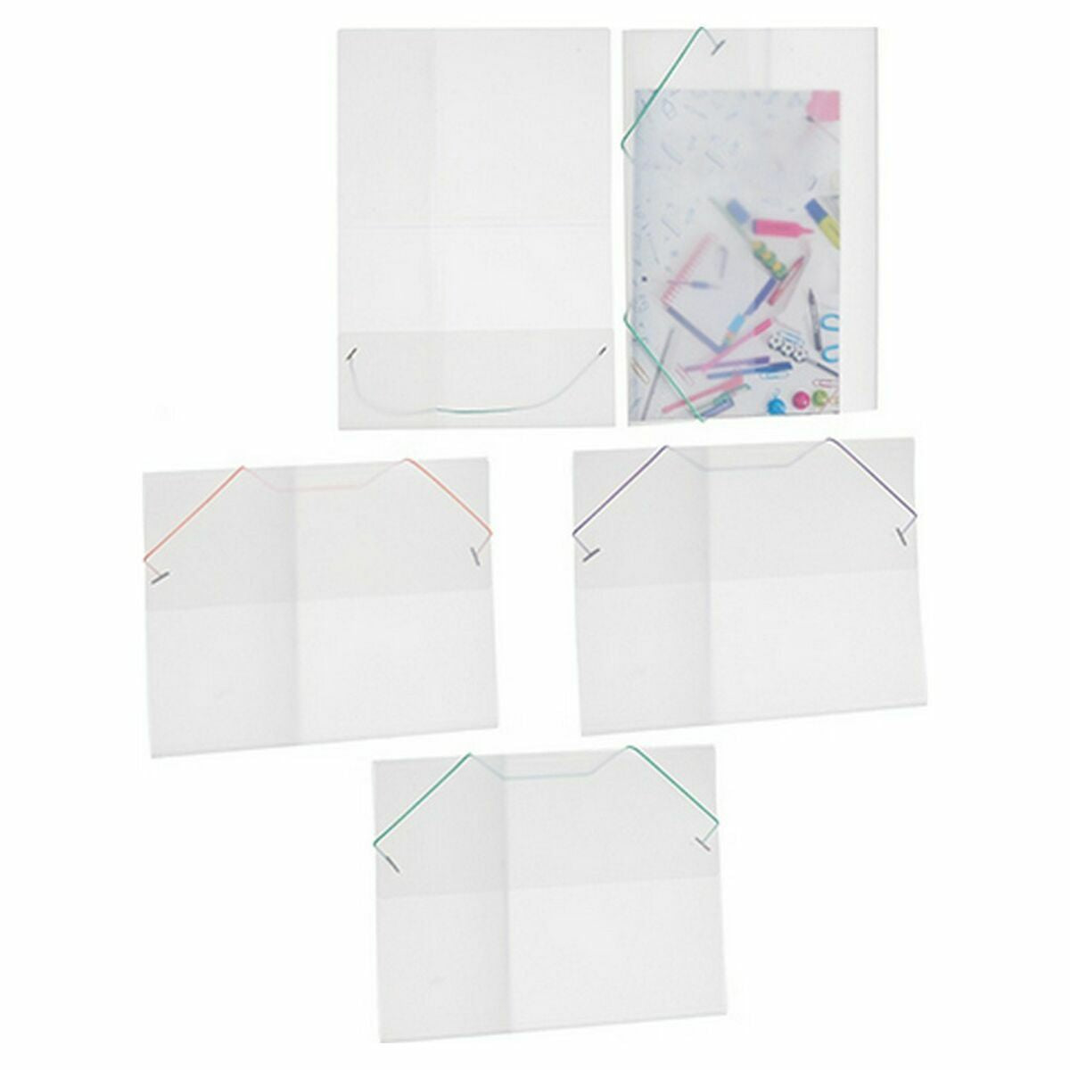 Portföljmapp Pincello ELASTIC 3 COL ELASTIC 3 COL Grön Purpur Rosa Transparent (12 antal)-Kontor och Kontorsmaterial, Kontorsmaterial-Pincello-peaceofhome.se