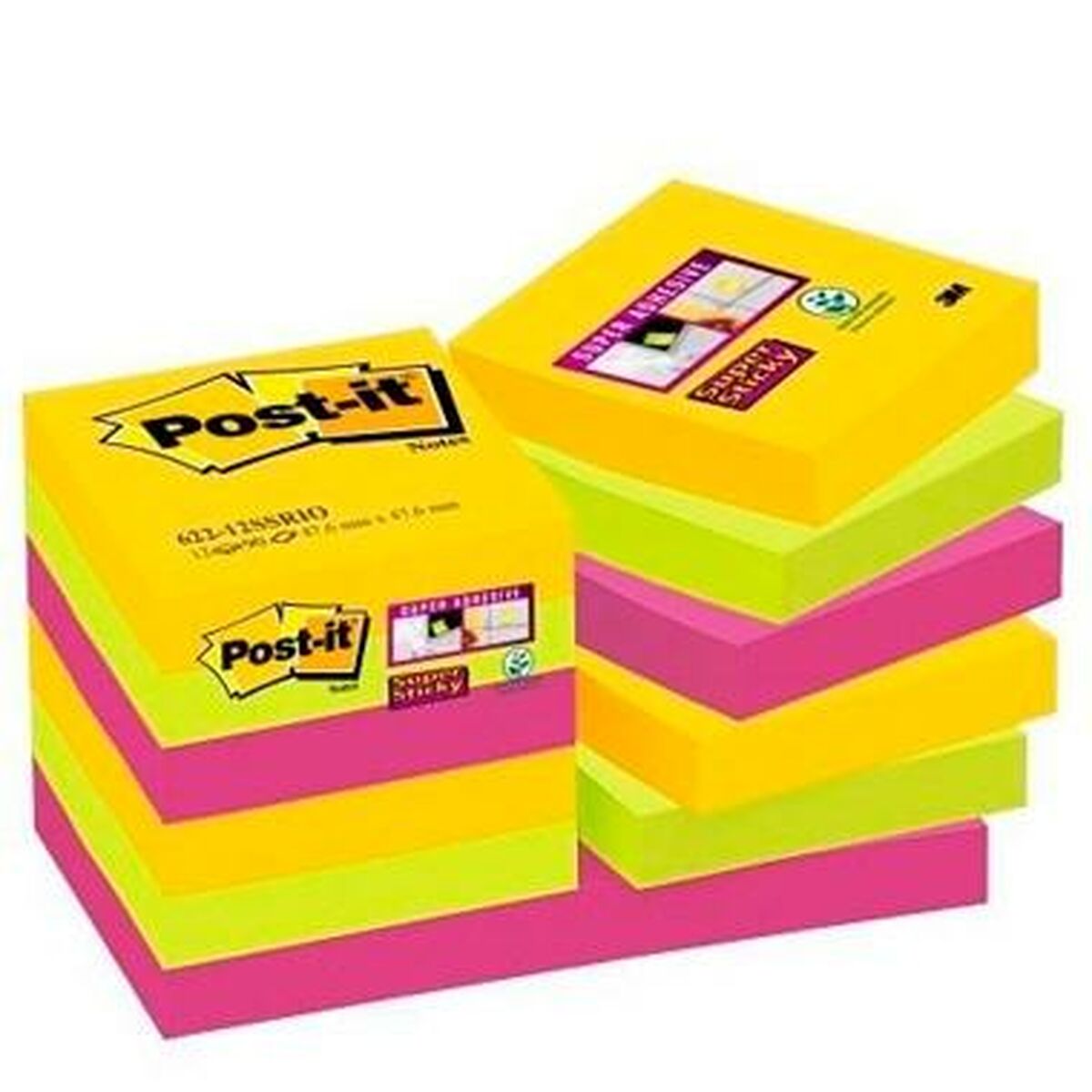 Post-it-set Post-it Super Sticky Multicolour 47,6 x 47,6 mm (3 antal)-Kontor och Kontorsmaterial, Pappersprodukter för kontoret-Post-it-peaceofhome.se